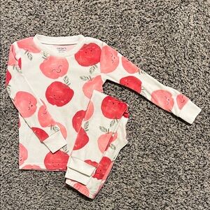 Carter's Kids Pajama Set - Red and White Apple Print